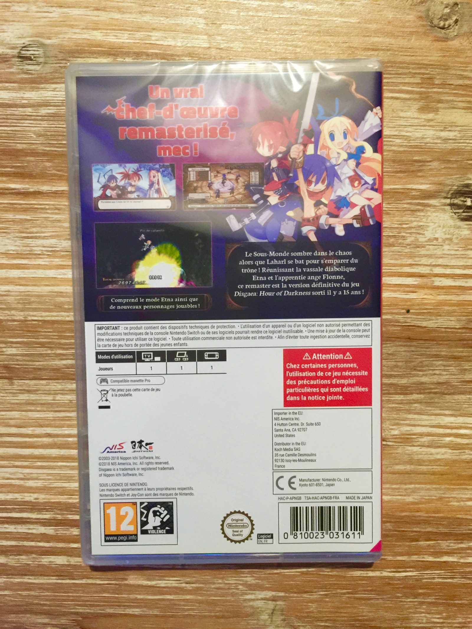 Si la façade est assez lambda pour un Disgaea, le verso a déjà le mérite d'être full FR. C'est une bonne chose.
